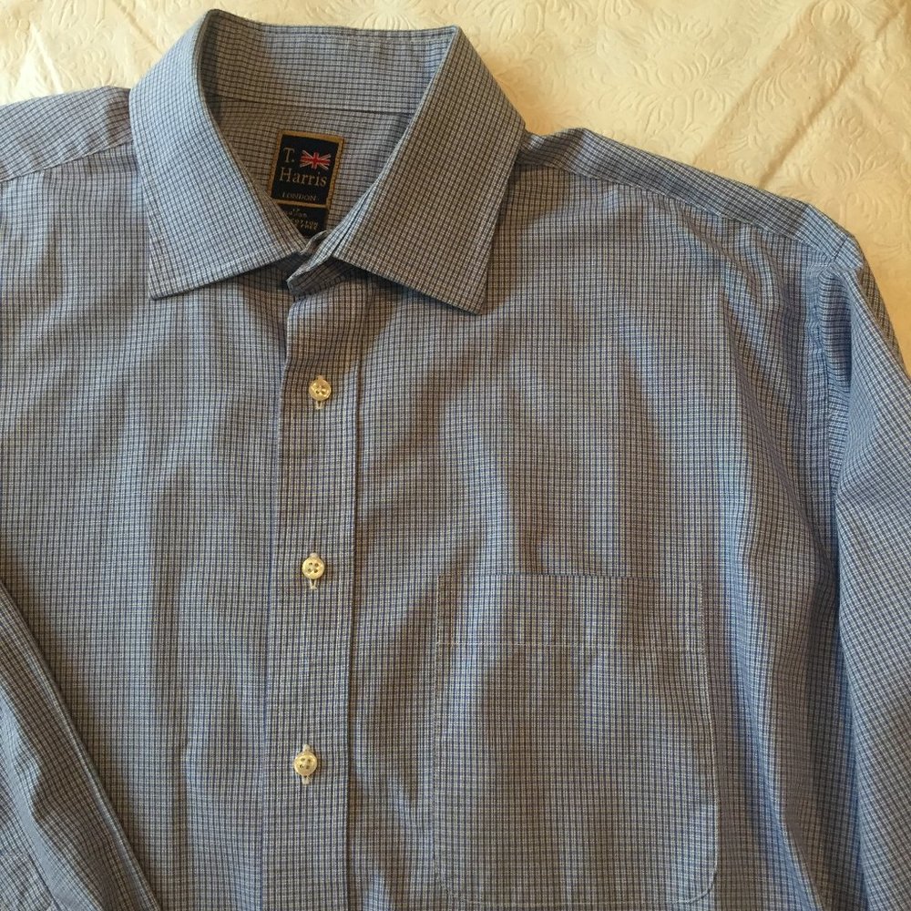 T. Harris London Small Checked Dress shirt 17-34